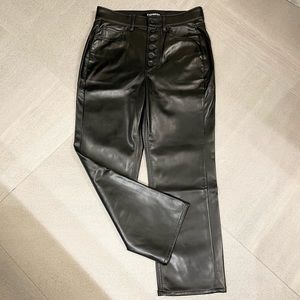 Express Faux Leather Straight Cropped Pants